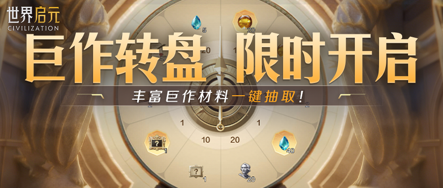 新活动资讯丨幸运转盘限时重启，海量巨作材料抱回家！