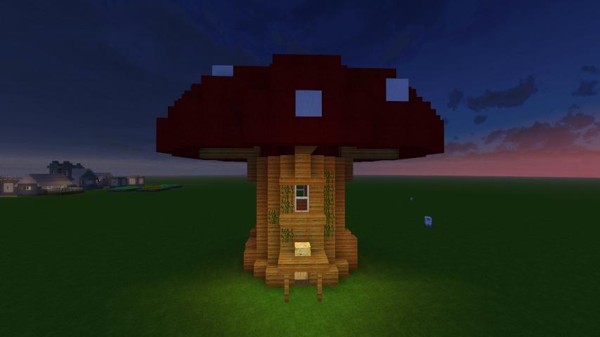 我的世界：蘑菇房子的制作要点，其中过程很简单