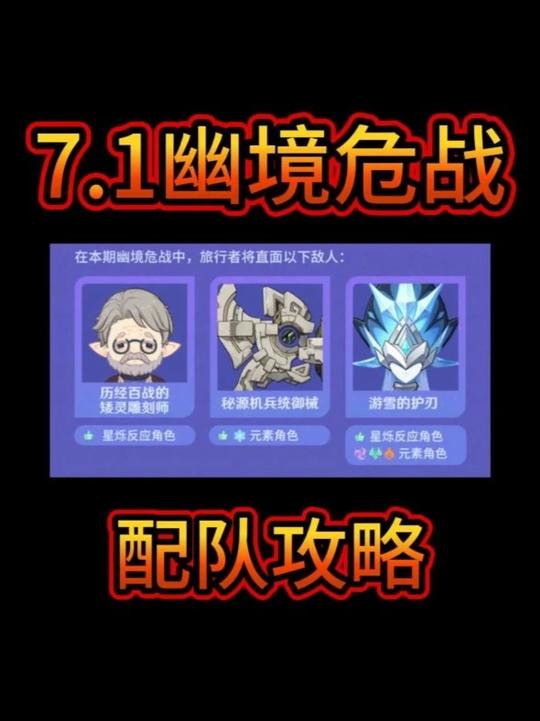 【幽境危战】7.1幽境危战n5配队攻略