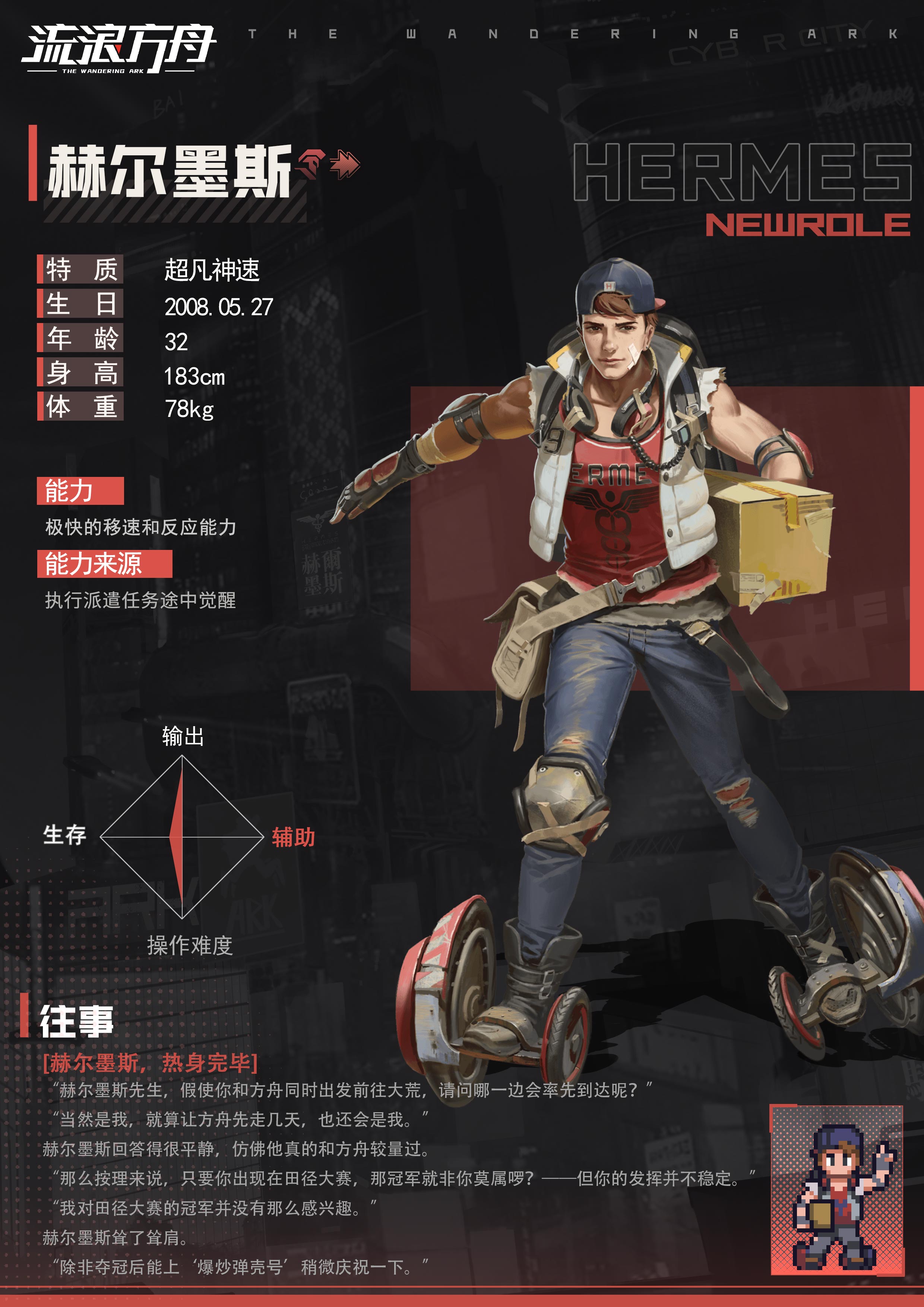 新英雄情报 |《流浪方舟》首位质量控场者「赫尔墨斯」揭晓！