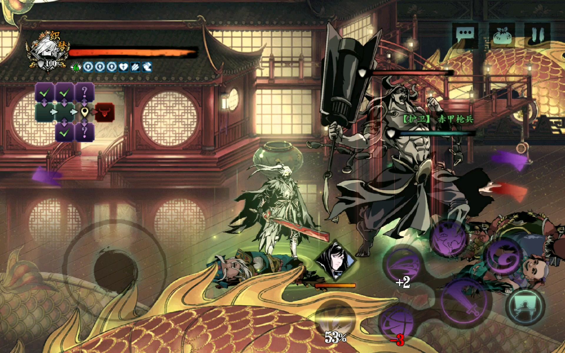 这个怪不知道怎么回事 护卫也不打他 我也能通向房间 