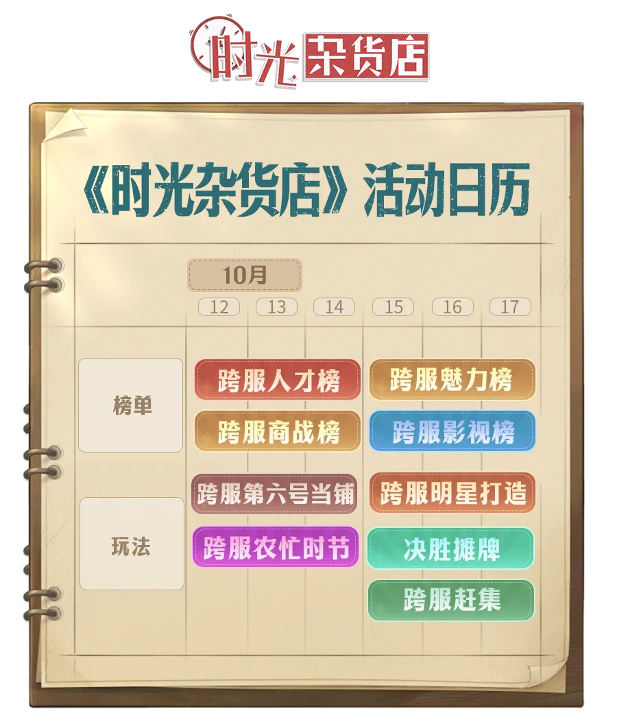 【活动日历】时光小镇10.12-10.17活动一览