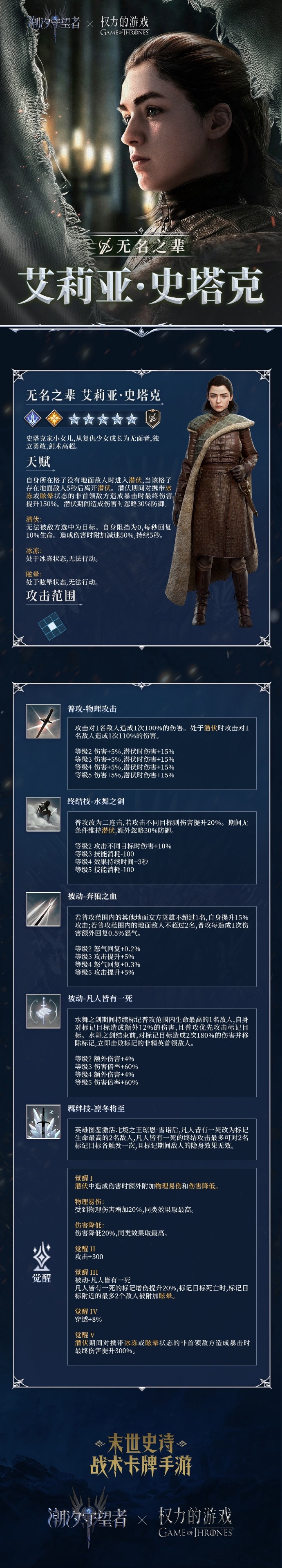 潮汐档案馆丨「无名之辈-艾莉亚·史塔克」英雄档案
