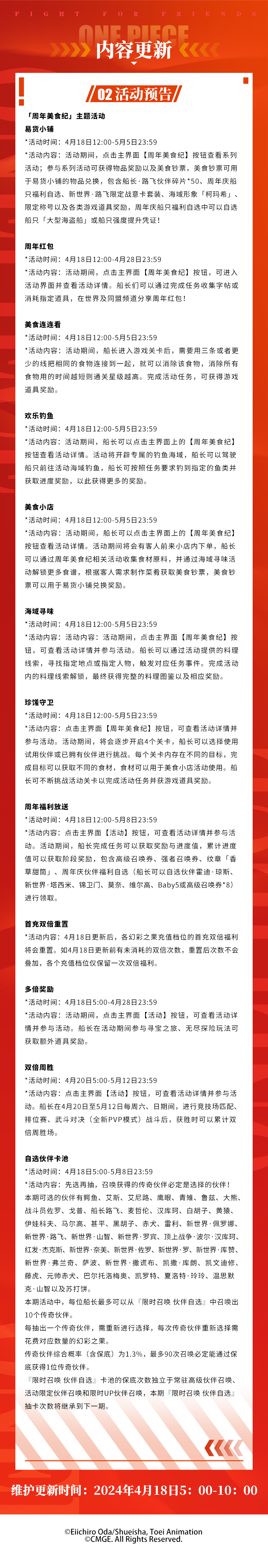 「激斗开幕 三周年庆」版本更新公告