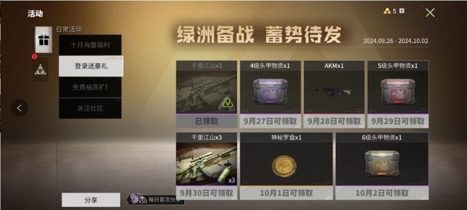 【福利合集】定制枪皮、宠物升级箱、PS5，红包等你来赢