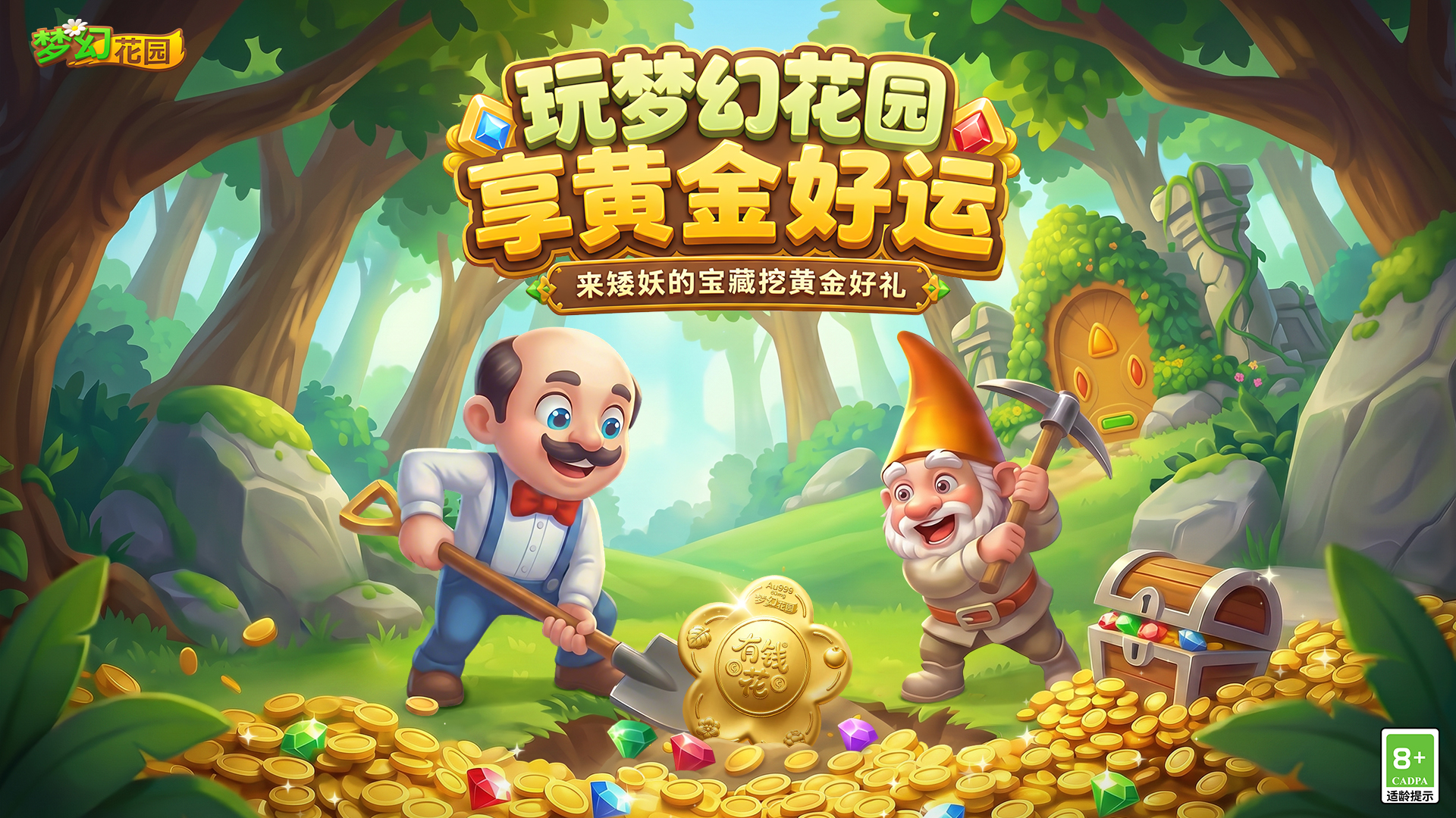 【送黄金】我在梦幻花园领到真黄金了！