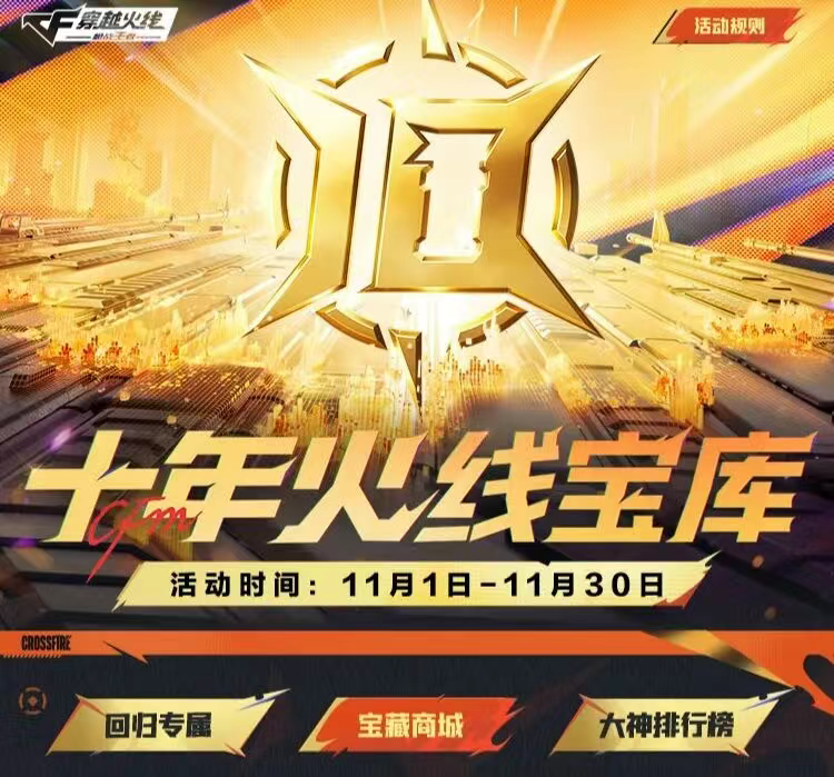 游戏五日谈：穿越火线手游十年火线宝库重磅开启，三大活动等你来战