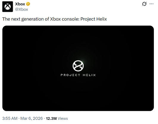 Xbox新CEO公布下一代主机代号“Project Helix”，PC 游戏也能玩