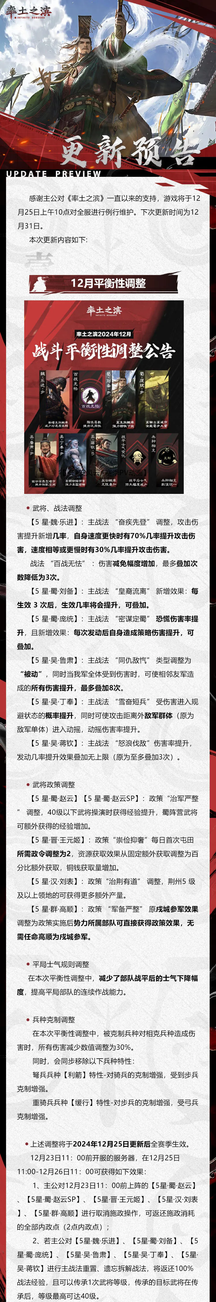 12月25日例行更新预告