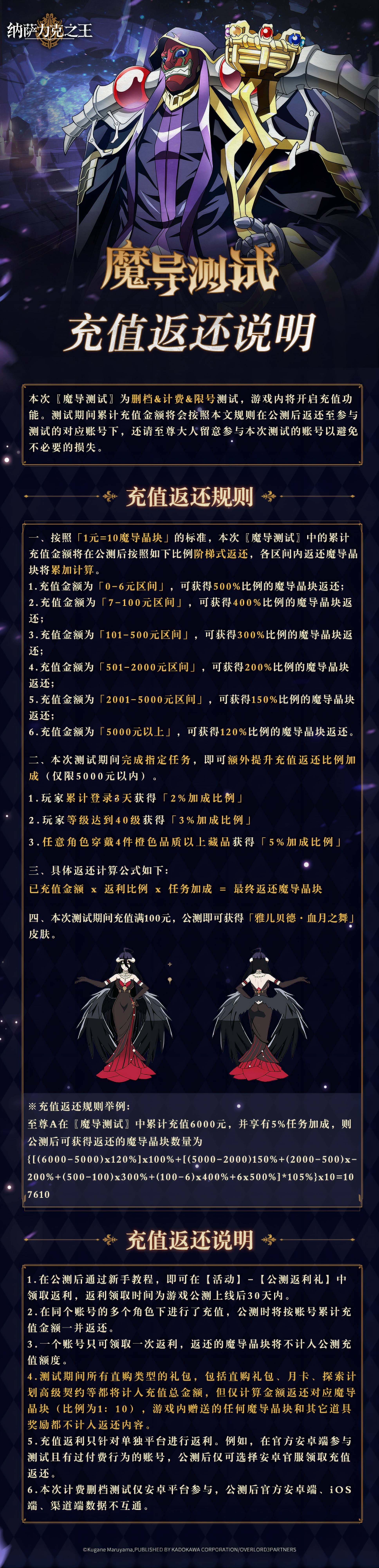 #纳萨力克之王##魔导测试#返利说明