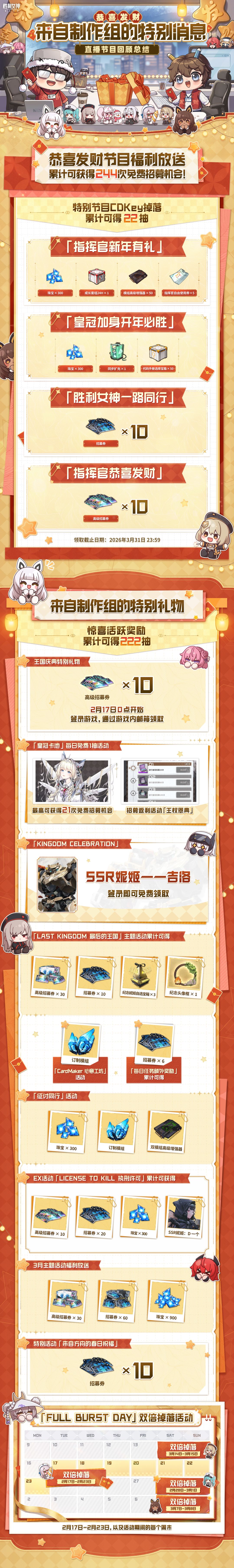 「恭喜发财！——来自制作组的特别消息」前瞻情报总结