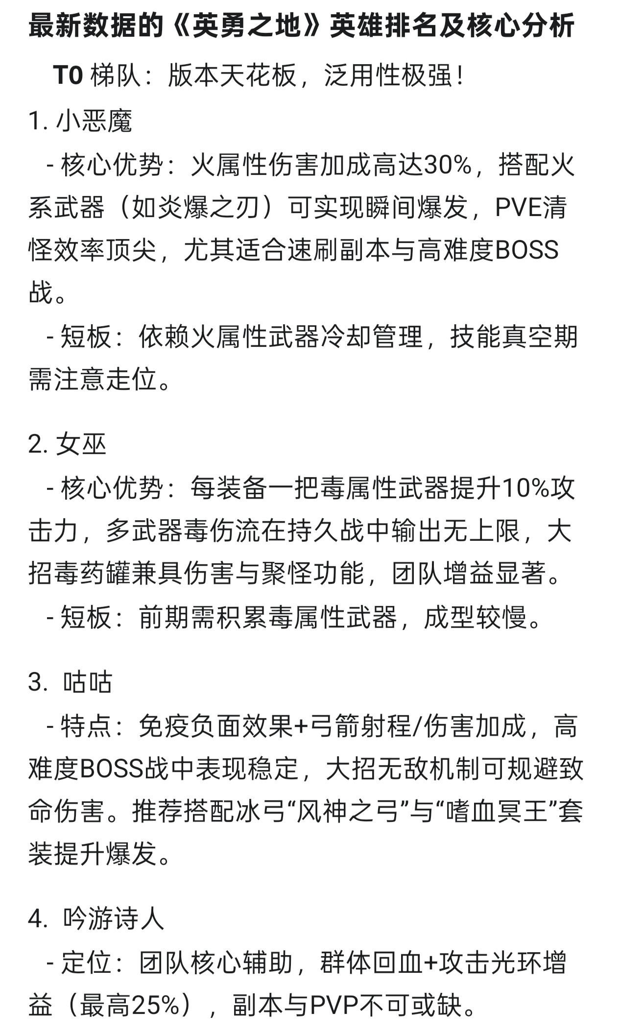 角色强度排行