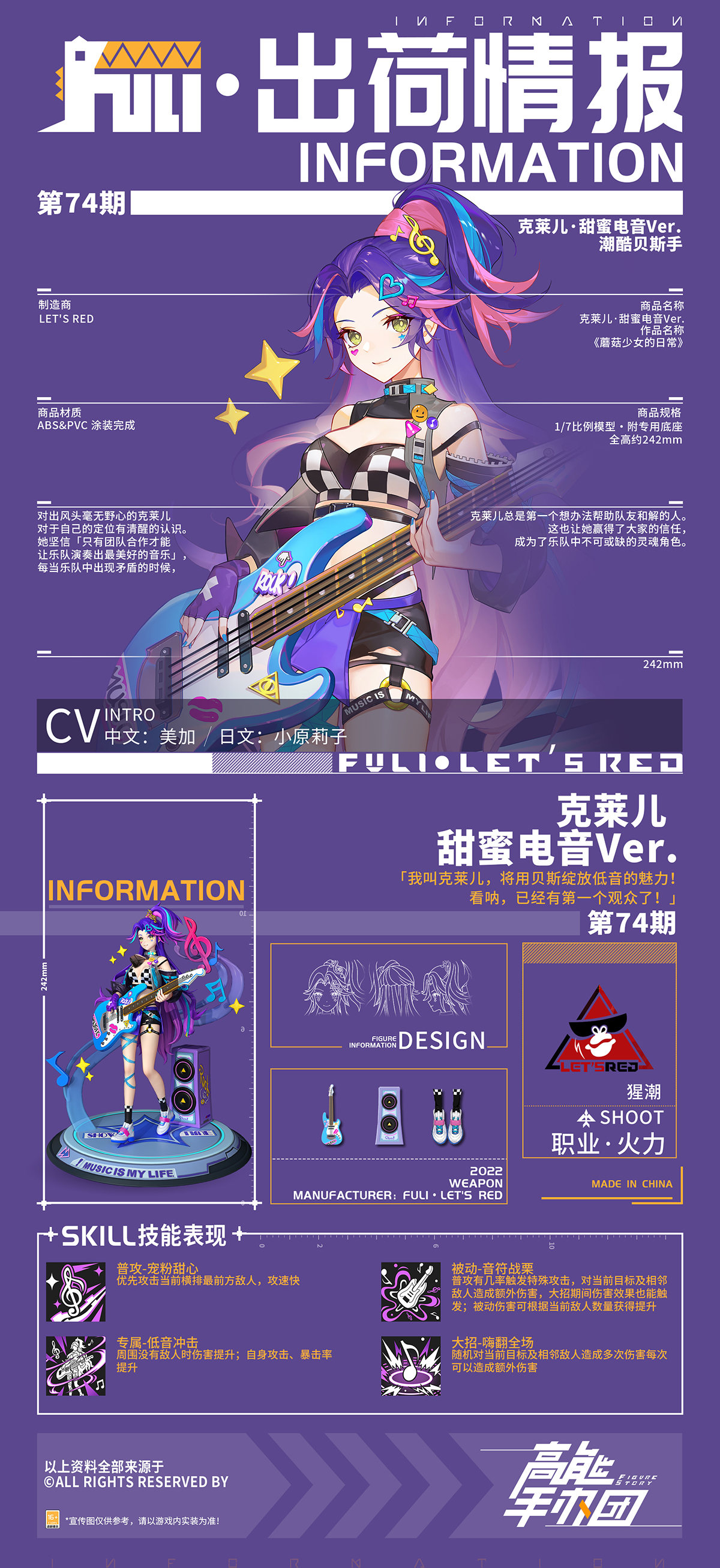 低音冲击，《高能手办团》猩潮火力手办克莱儿出荷