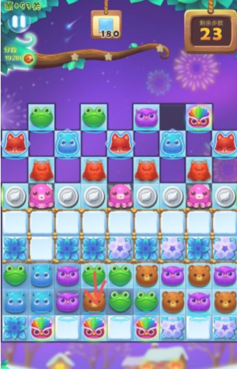 开心消消乐：对局92关梯子型消除界面通关方法