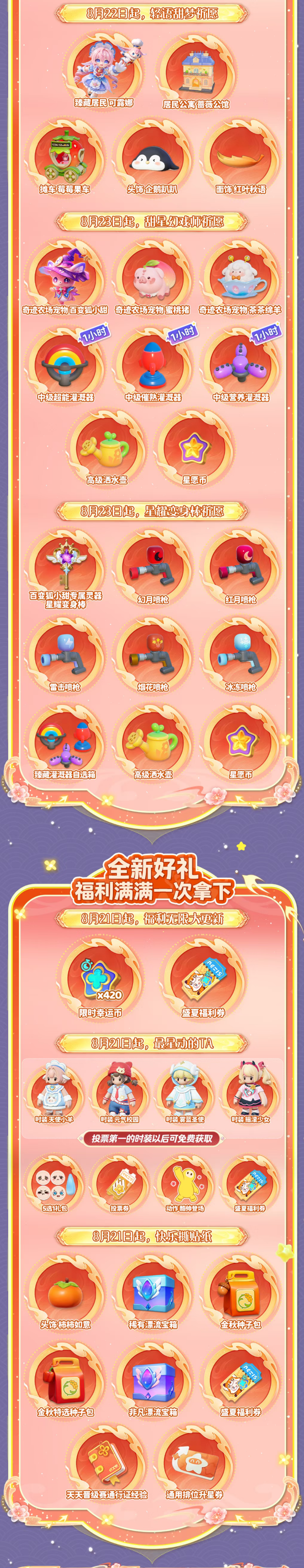票选时装，元梦买单！昨日集市，惊喜上线！软萌时装、好物返场等你来！