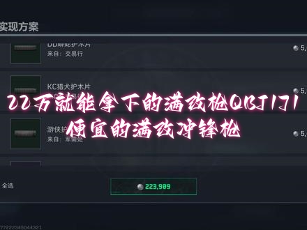 22万就能拿下的满改枪QBJ171，便宜的满改冲锋枪