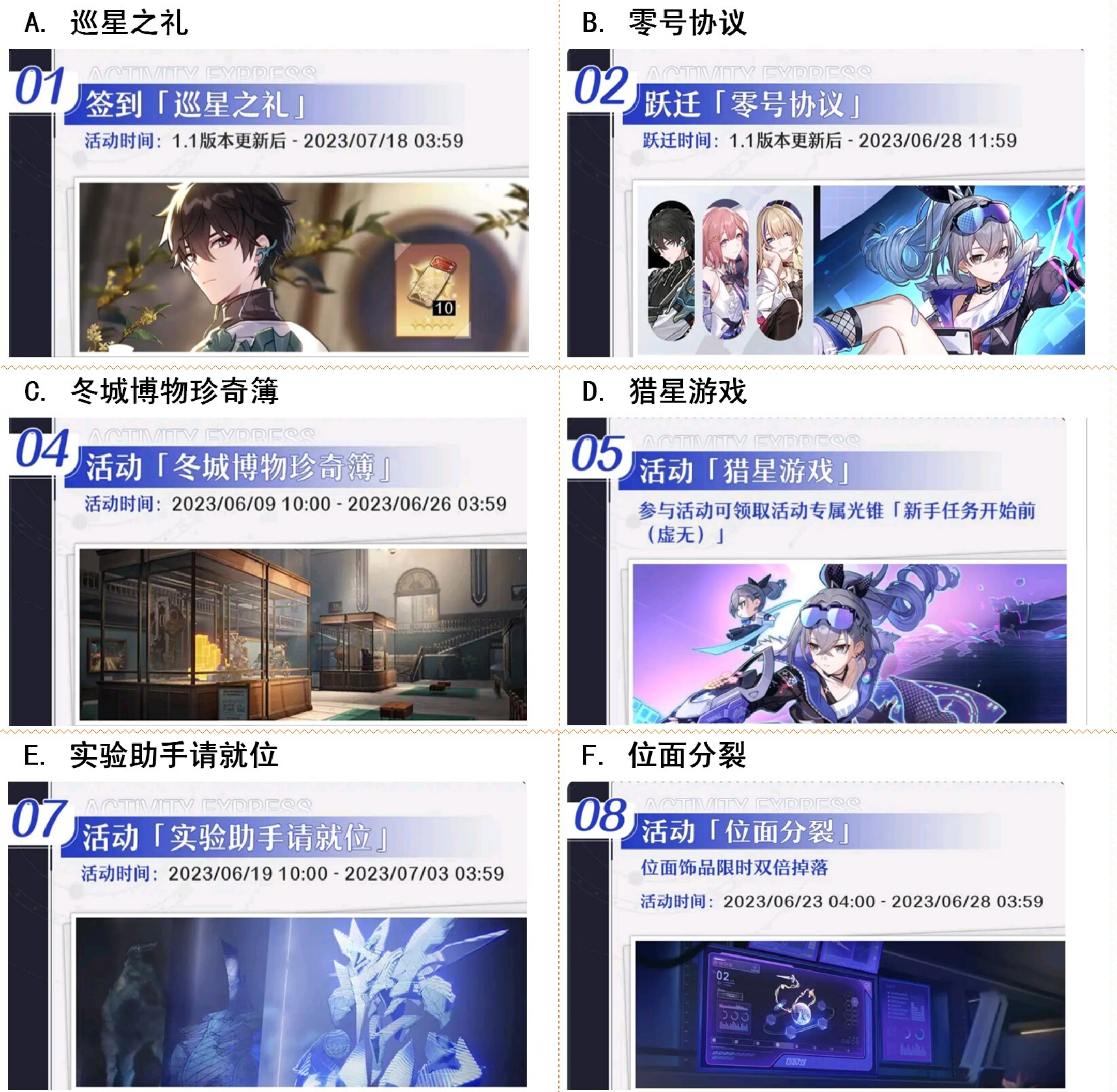 【已开奖】1.1版本上半，你最满意的活动是？