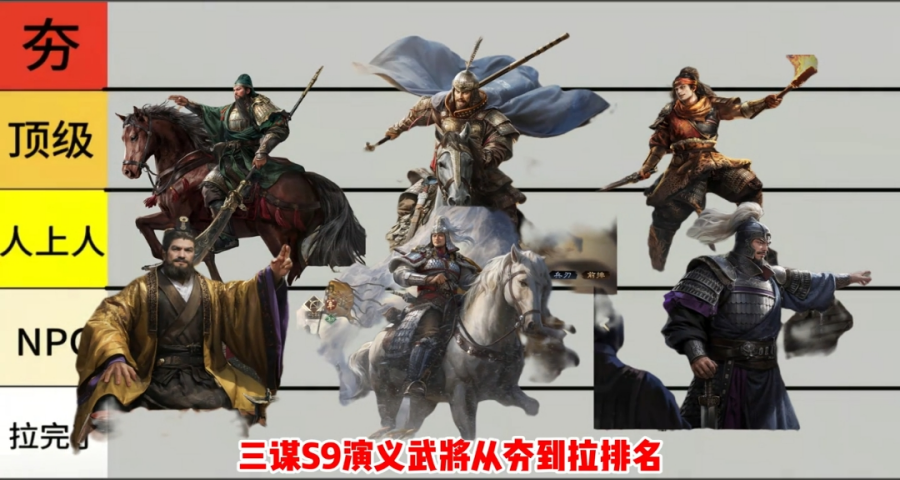 S9演义武将从夯到拉排名