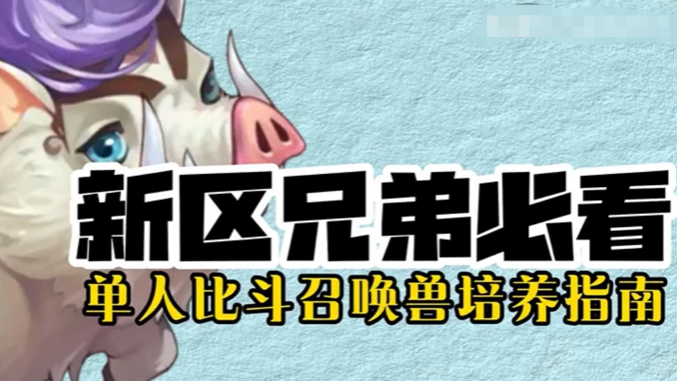 玩家分享：新区兄弟必看！单人比斗召唤兽培养指南