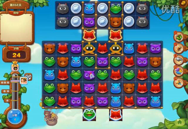 染色宝宝是关键 开心消消乐868关攻略分享