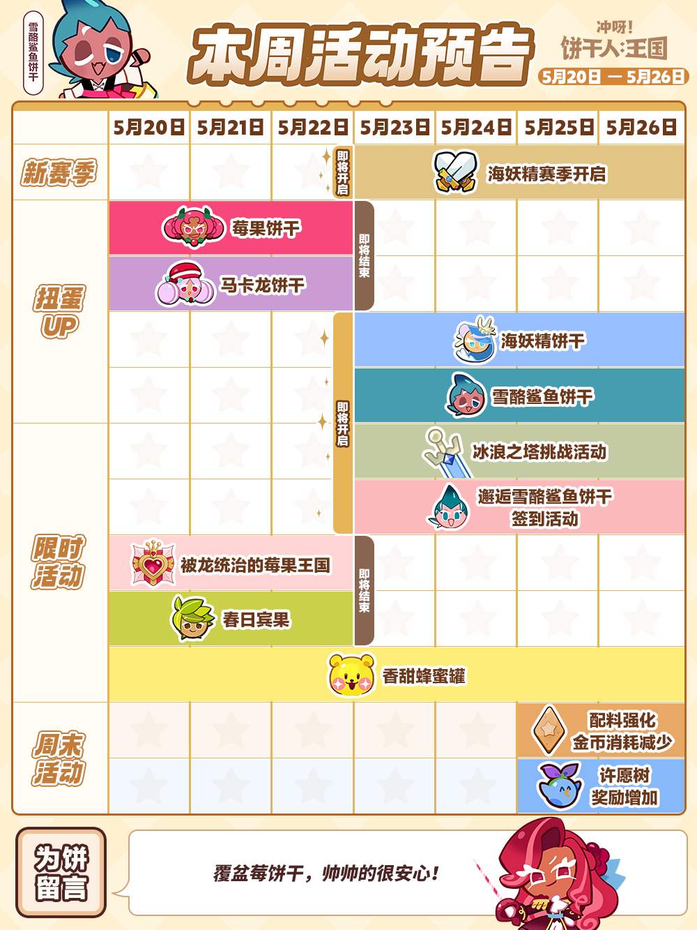 「王国活动日历」5月20日—5月26日