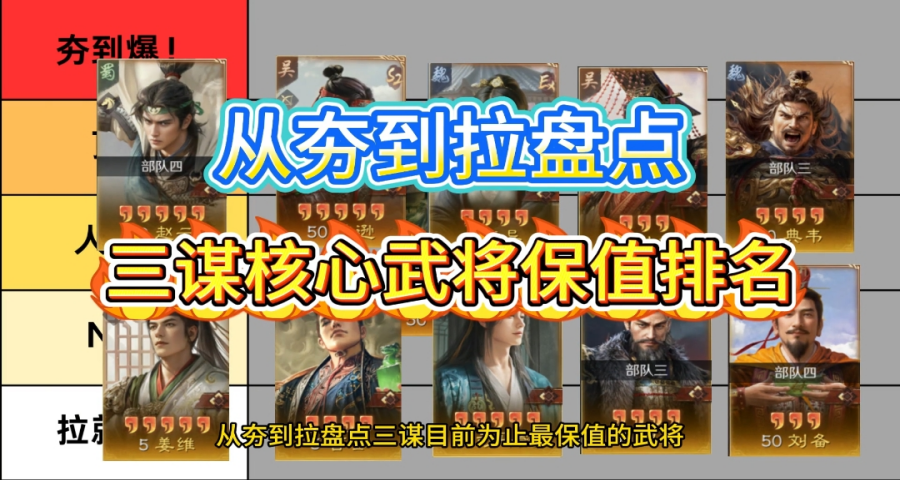 从夯到拉盘点三谋最保值的核心武将！