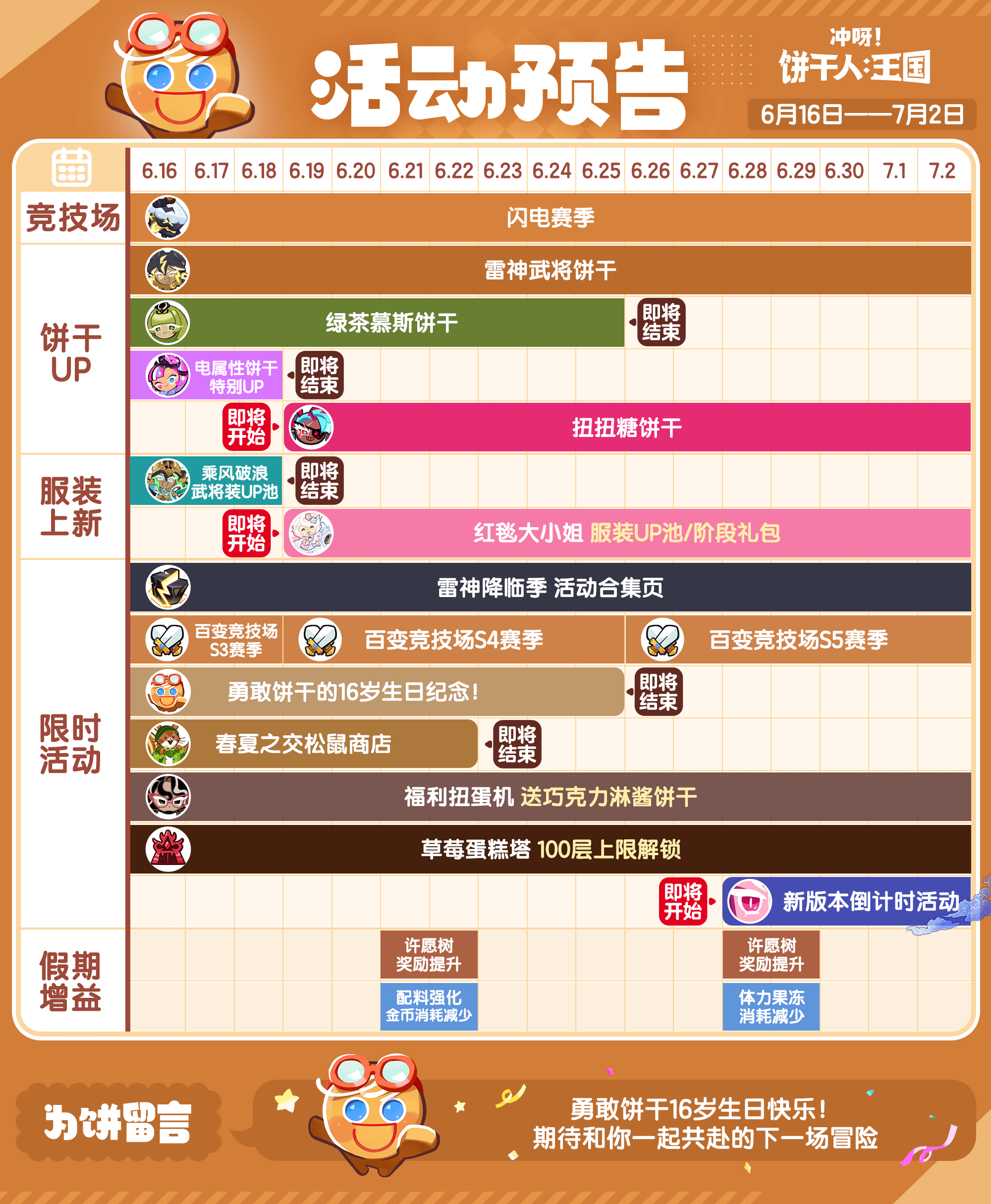 「王国活动日历」6月16日——7月2日 