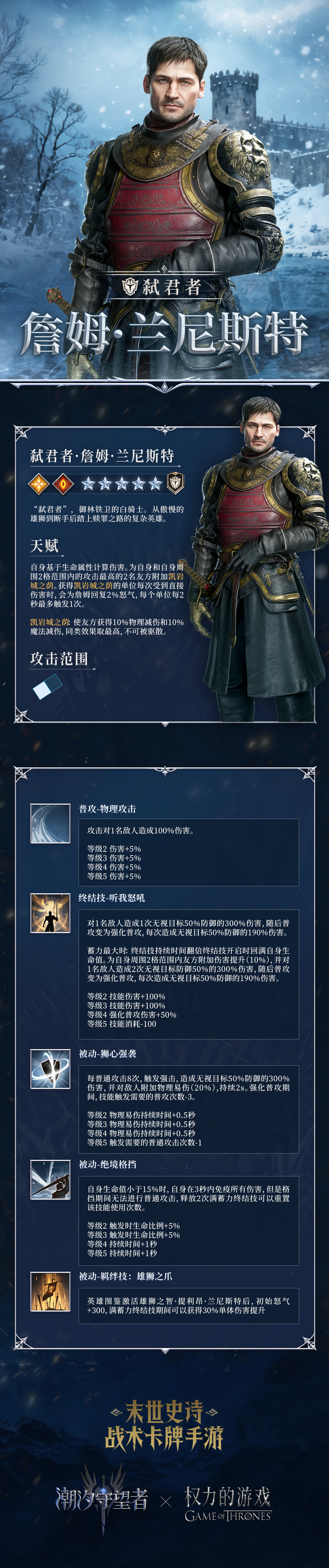 权力的游戏联动丨联动角色英雄档案