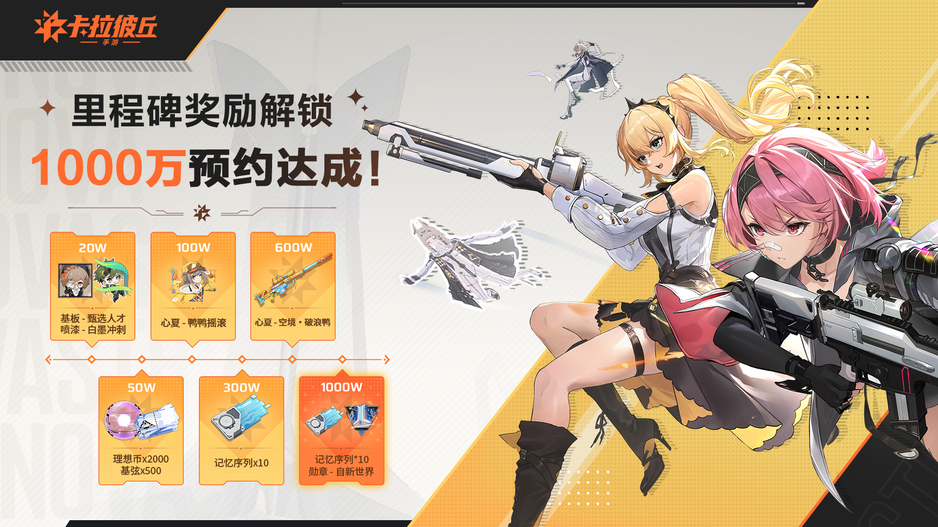 手游全平台1000w预约达成！