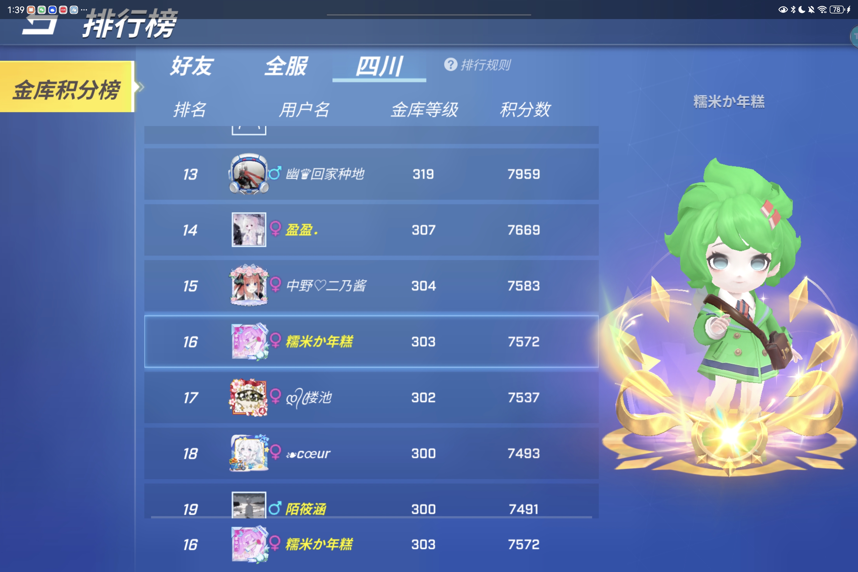 也是成功晋级四川榜十六