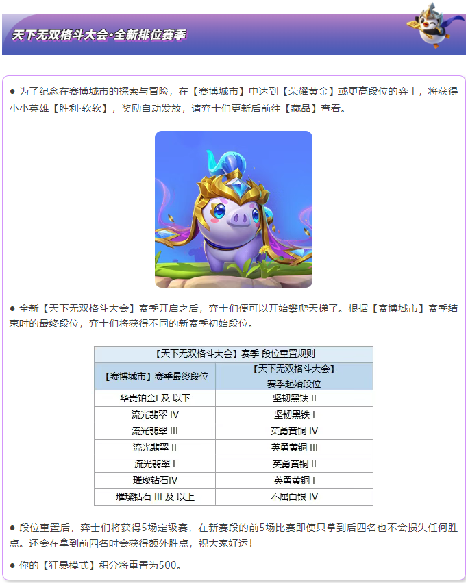 《金铲铲之战》15.1版本 8月5日更新 欢迎来到「天下无双格斗大会」