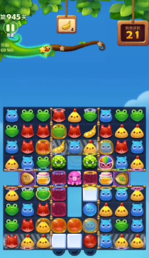 开心消消乐：第945关收集金豆荚需要先处理蜂蜜罐子做特效