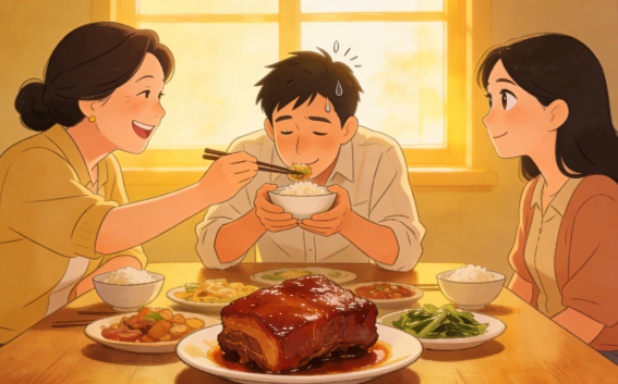 #吃猪肉名场面爆火 谁看了能不笑出声