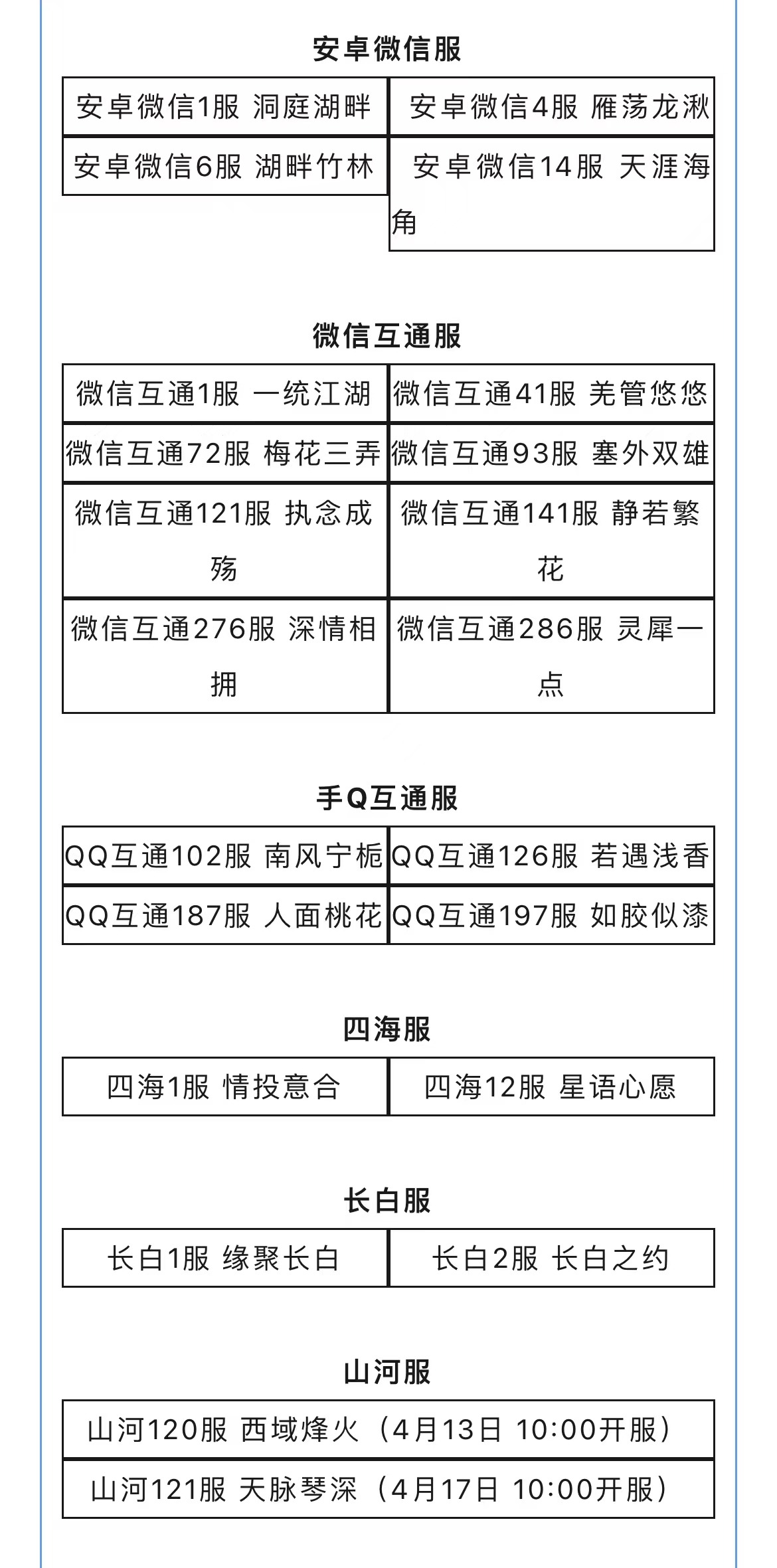 先锋品鉴服名单公布，来资料片专服体验多重回归活动！