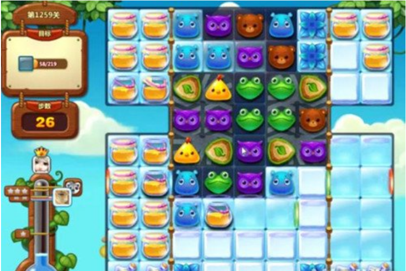 开心消消乐1259关冻住不许走