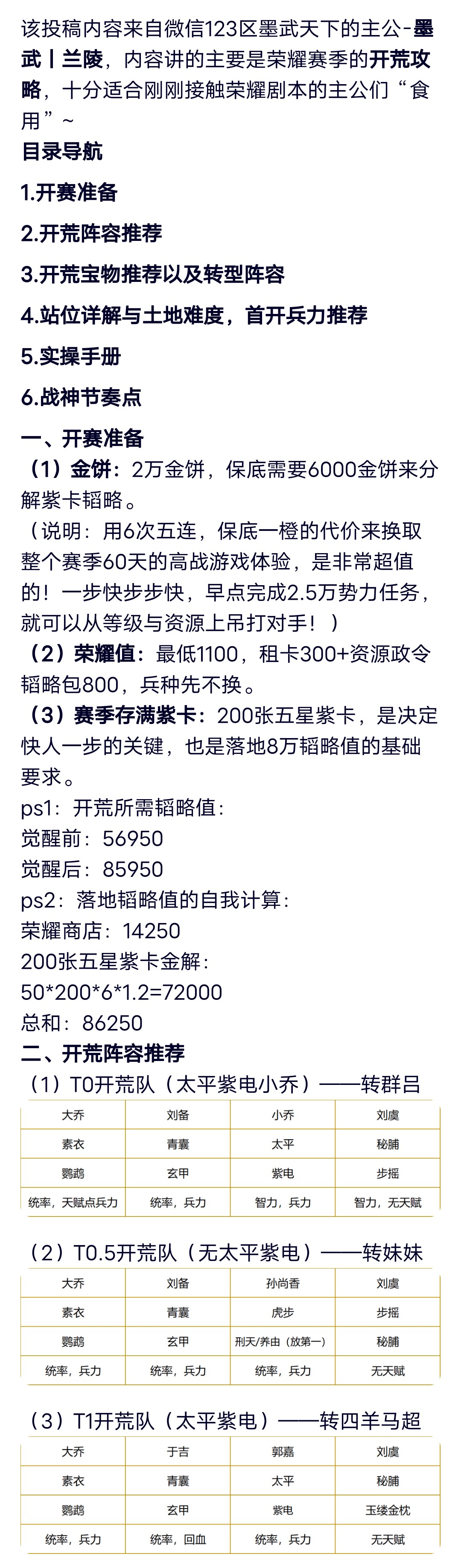 大神投稿 | 开荒攻略！阵容推荐及武将站位实操手册