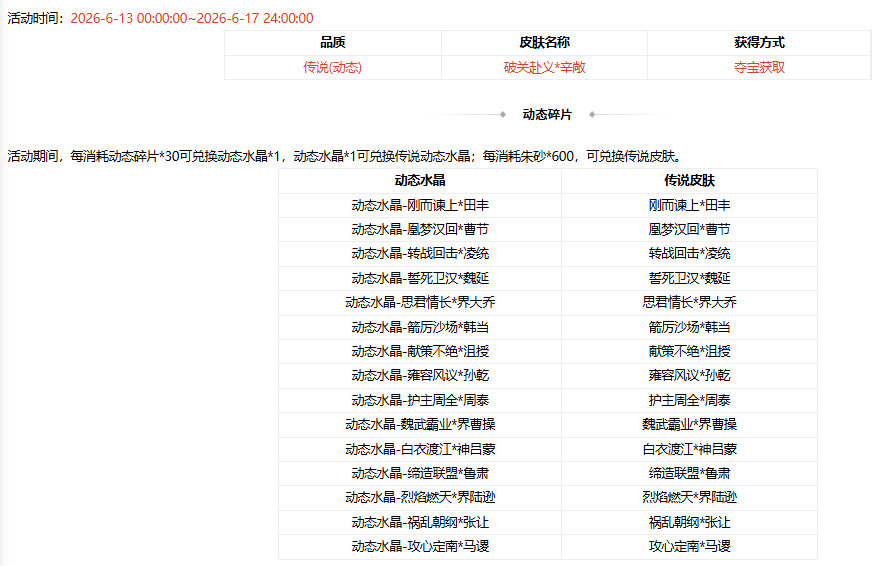 【官方活动】6.13-6.17 祈愿台谋关羽、谋华雄返场 破关赴义*辛敞夺宝上新