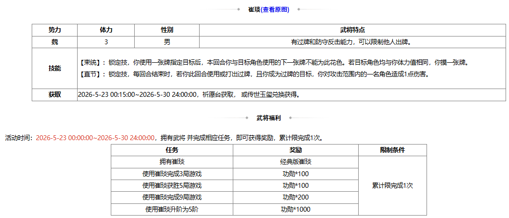 【官方活动】5.23-5.30 初夏祈愿崔琰来袭 遐思黛远*族钟琰&犗饵钓兕*谋文丑琳琅绘卷上新
