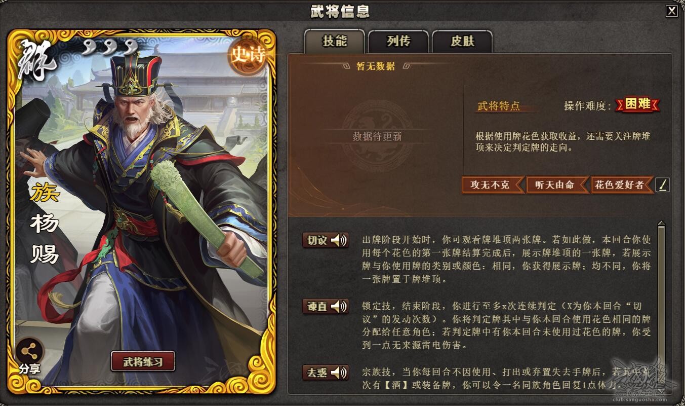 【门阀士族】玄蝶作品，生不逢时——族杨赐
