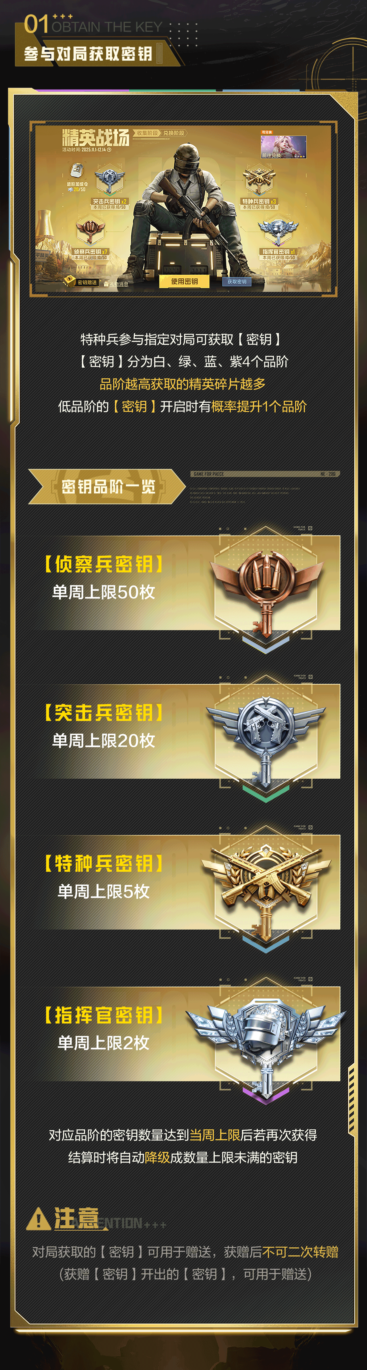 全新外观限时兑换！集密钥、攒碎片，精英战场，对局有惊喜~