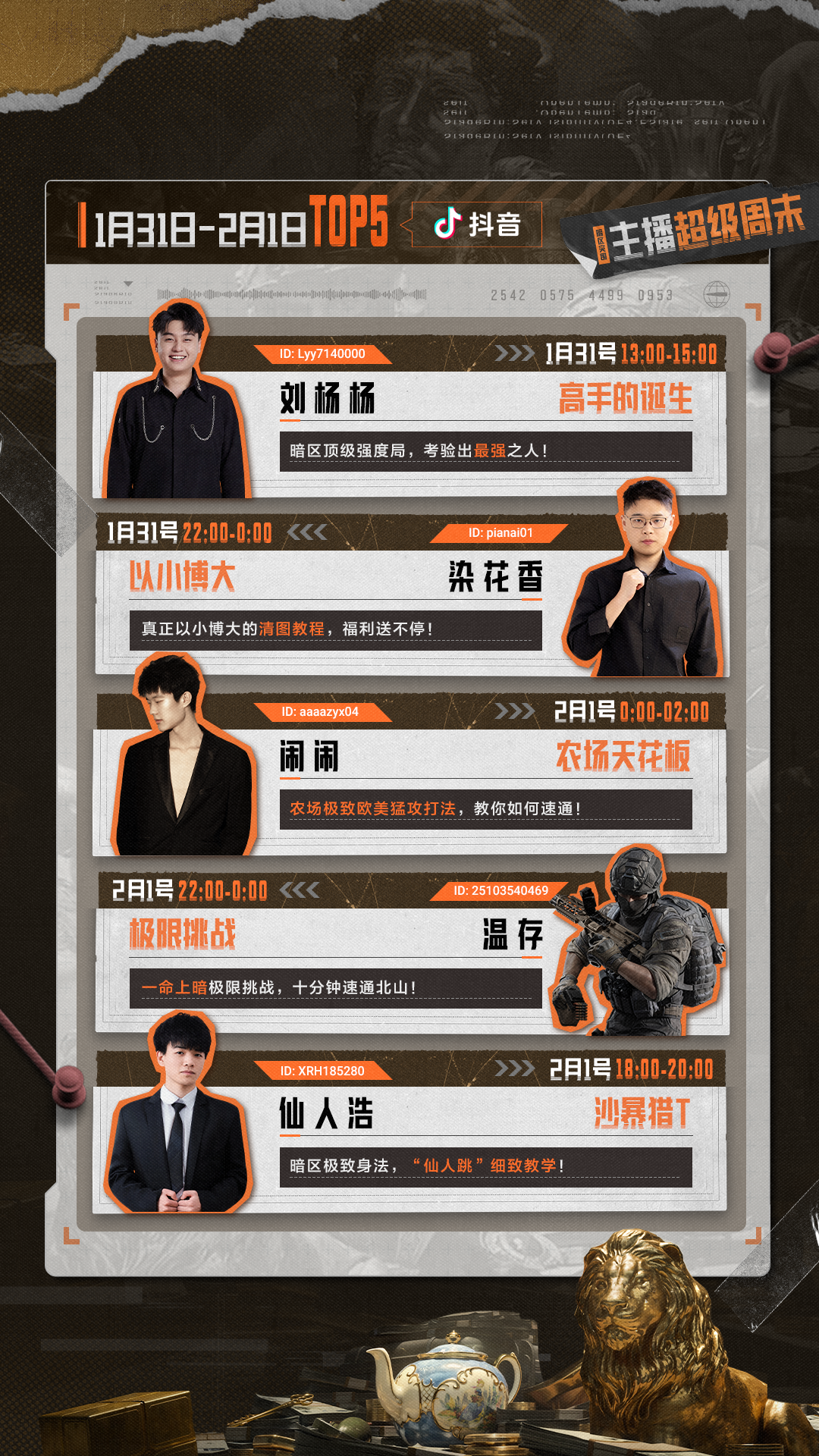 主播超级周末丨见证最强之人诞生！暗区定级强度局开打！