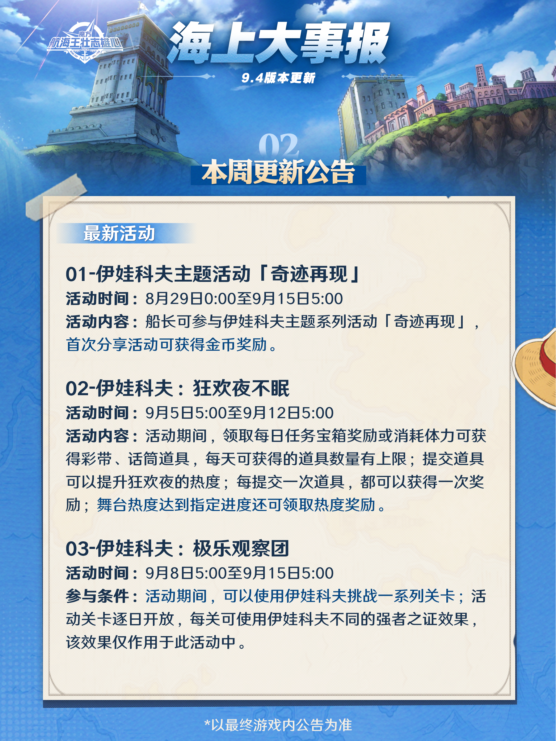 海上大事报｜伊娃科夫主题活动上新