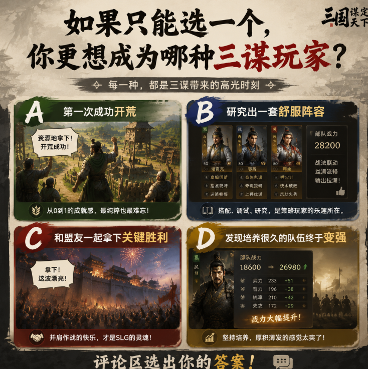 如果只能选一个，你更想成为哪种三谋玩家