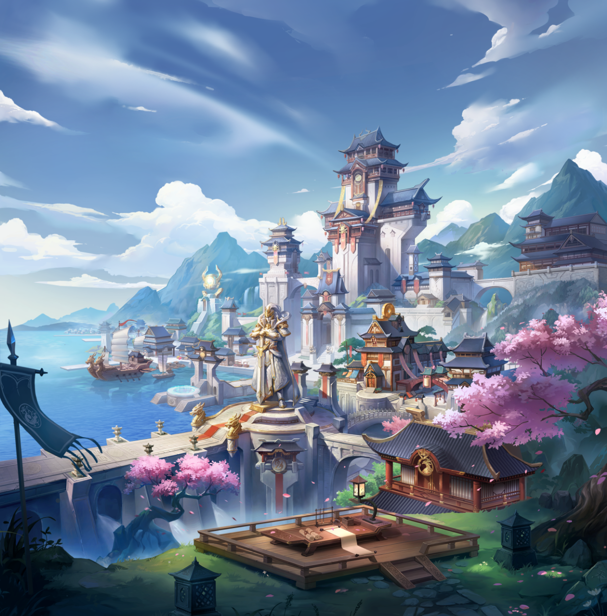 在游戏中,玩家将以一名城主的身份出现在风景如画,鸟语花香的主城中