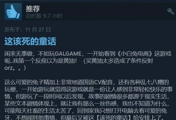 国产黑马《小白兔电商》Steam好评率已高达97%！