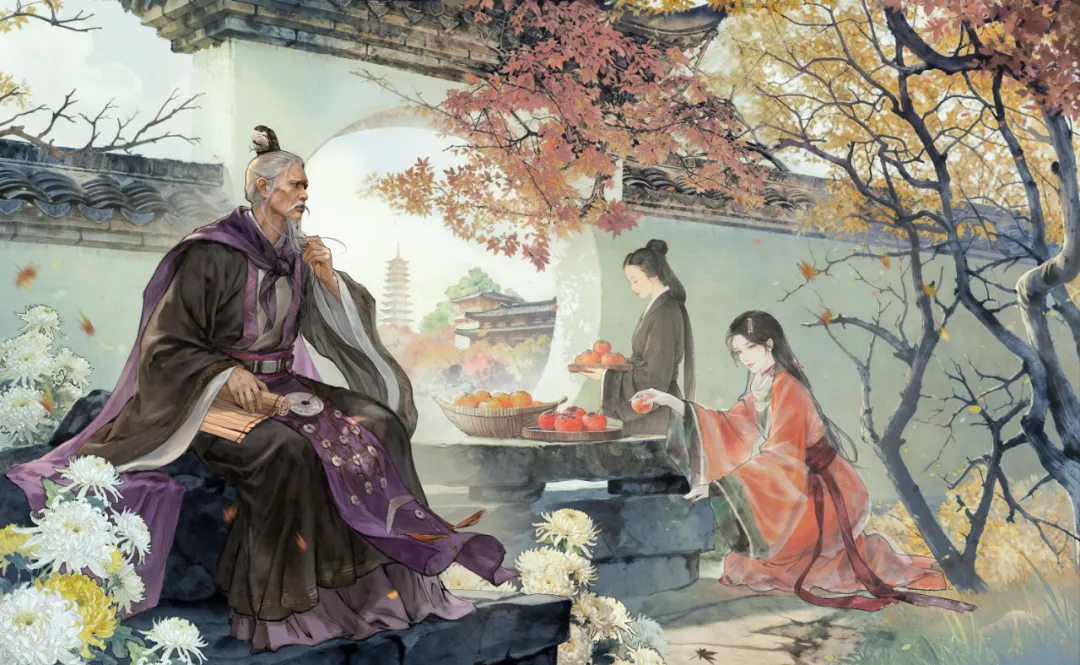 霜降九月中丨二十四节气霜降画像 汉 · 王允