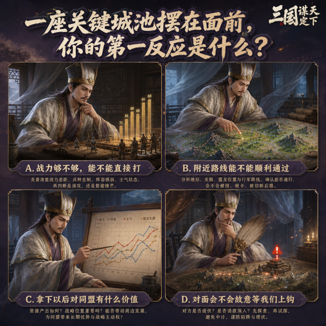 一座关键城池摆在面前，你的第一反应是什么？