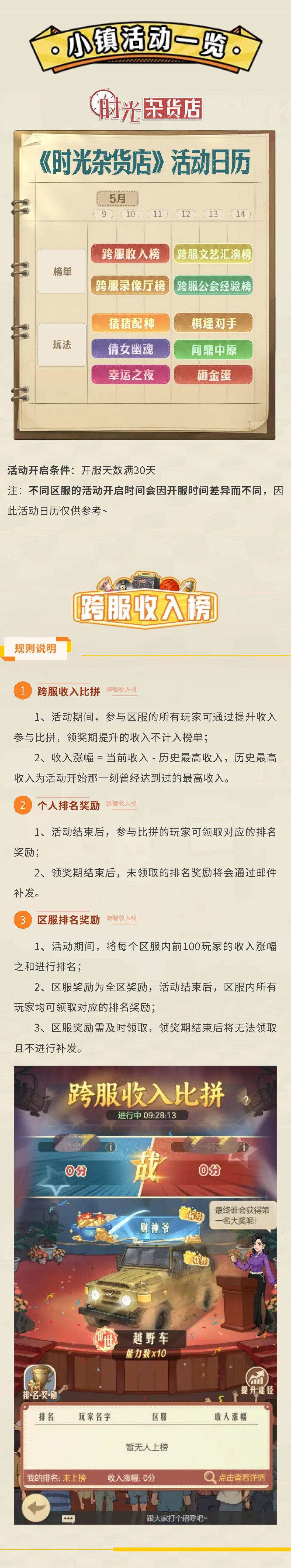 【活动日历】时光小镇近期活动