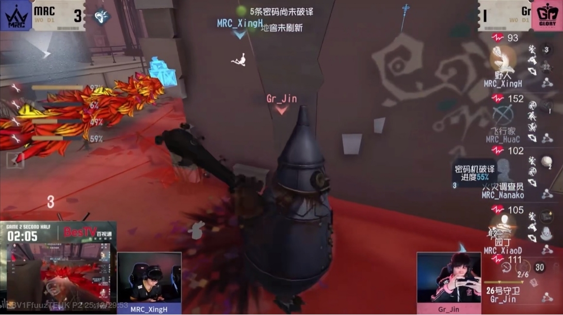 一马当先！Gr战队双线发力势不可挡领跑积分榜！——《第五人格》2025夏季赛第六周赛报发布