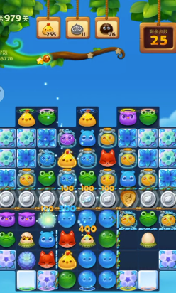 开心消消乐：第979关小鸡收集难度大尽快组合魔力鸟特效即可